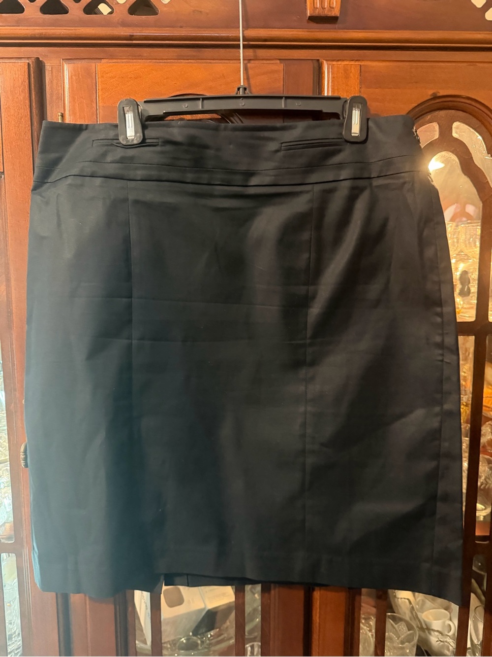 Loft Black Women's Straight Skirt - Professional Staple Double Silt in Back